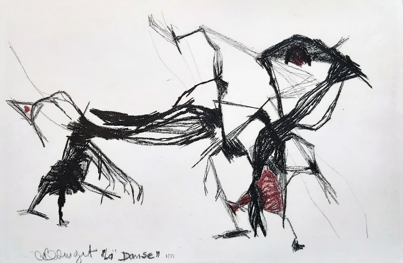 La danse. Claude Marc Bourget, 1980. Crayons gras sur papier vélin. (44 x 29 cm)